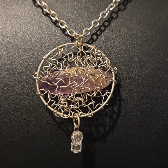 Ametrine Stone Wire Wrapped Pendent Necklace - Picture 3 of 5